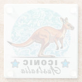 awesome kangaroo glazen onderzetter (Achterkant)
