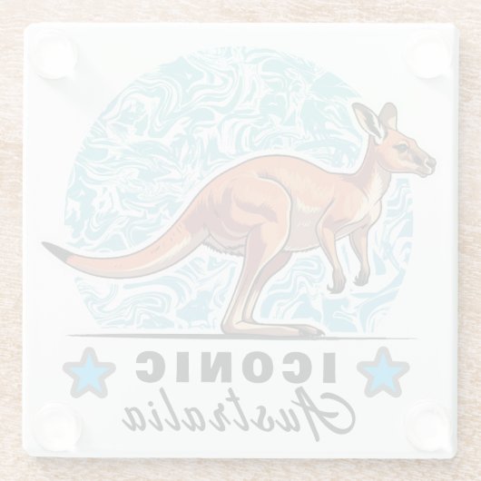 awesome kangaroo glazen onderzetter (Achterkant)