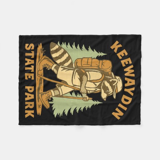 Awesome Keewaydin State Park, Ny Hiking Racoon Hik Fleece Deken (Voorkant (Horizontaal))
