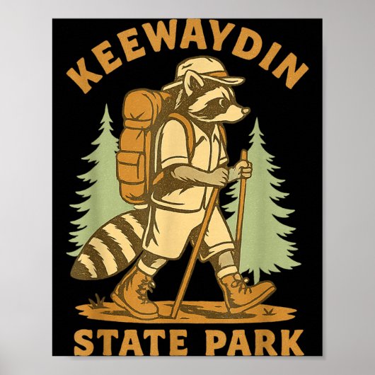 Awesome Keewaydin State Park, Ny Hiking Racoon Hik Poster (Voorkant)