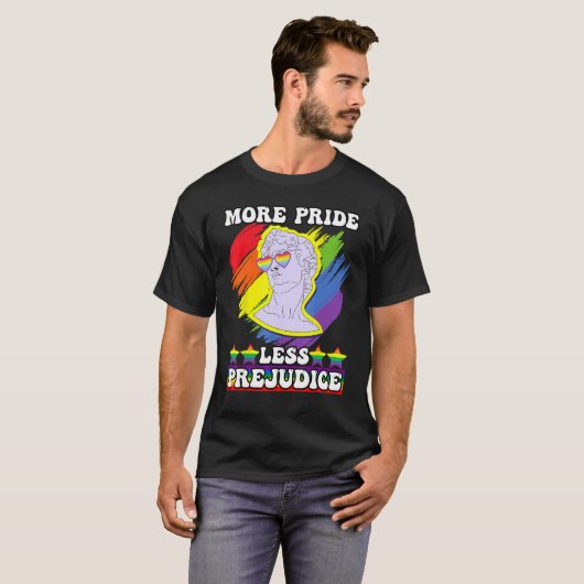 awesome lgbt pride love more pride less prejudice t-shirt (Voorkant volledig)
