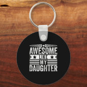 Awesome Like My Daughter Fathers Day Men Funny Say Sleutelhanger (Voorkant)