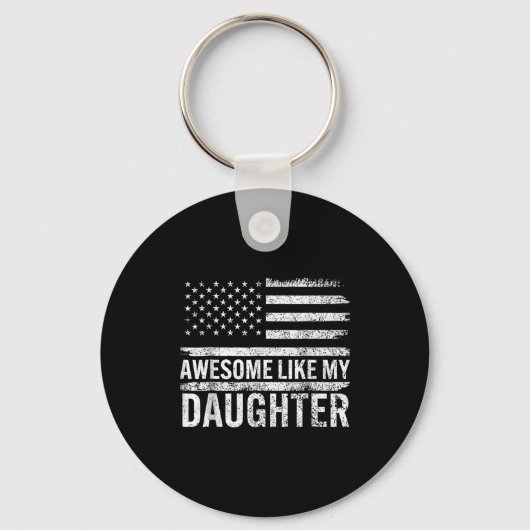 Awesome Like My Daughter Men Funny Fathers Day Dad Sleutelhanger (Voorkant)