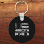 Awesome Like My Daughter Men Funny Fathers Day Dad Sleutelhanger (Voorkant)