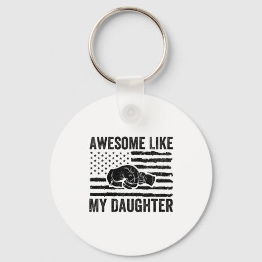 Awesome Like My Daughter Men Funny Fathers Day Dad Sleutelhanger (Voorkant)