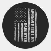 Awesome Like My Daughter Men Funny For Dad Fathers Ronde Sticker (Voorkant)