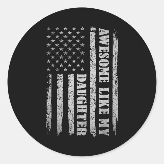 Awesome Like My Daughter Men Funny For Dad Fathers Ronde Sticker (Voorkant)