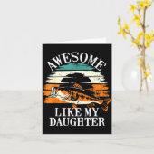 Awesome Like My Daughter Retro Fishing Dad Funny F Kaart (Gele Bloem)