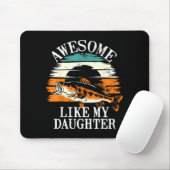Awesome Like My Daughter Retro Fishing Dad Funny F Muismat (Met muis)