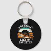 Awesome Like My Daughter Retro Fishing Dad Funny F Sleutelhanger (Voorkant)