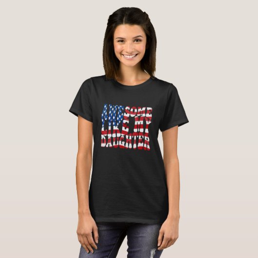 Awesome Like My Daughter Usa Father s Day Dad 4th  T-shirt (Voorkant volledig)