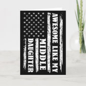 Awesome Like My Middle Daughter Men Funny For Dad Kaart (Voorkant)