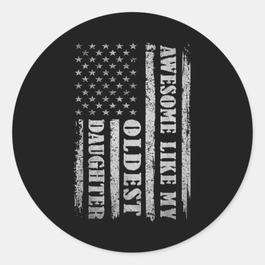 Awesome Like My Oldest Daughter Men Funny For Dad Ronde Sticker (Voorkant)