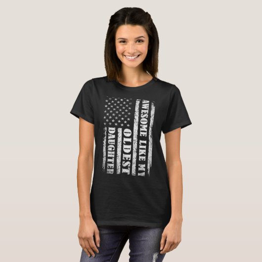 Awesome Like My Oldest Daughter Men Funny For Dad  T-shirt (Voorkant volledig)