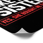 Awesome Like My Sister Sarcastic Funny Brother  Poster (Hoek)