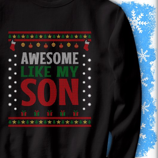 Awesome Like My Son Christmas Knit Sweater Look