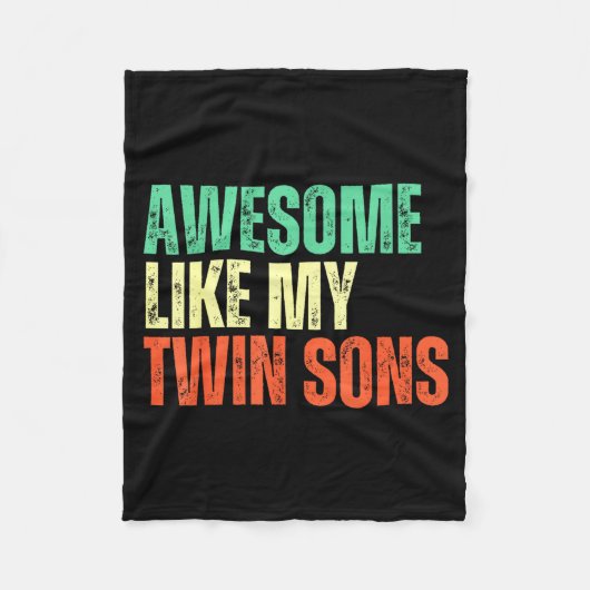 Awesome Like My Twin Sons Funny Mom Dad Parent Nov Fleece Deken (Voorkant)