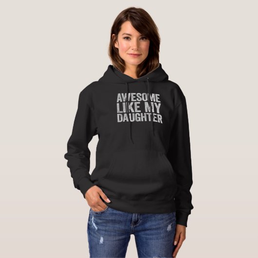 Awesome Like My Two Daughters Father's Day Dad Men Hoodie (Voorkant volledig)