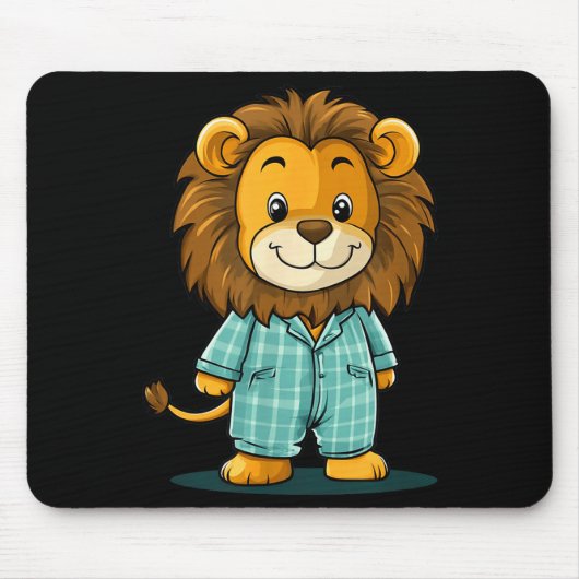 Awesome Lion In Pajama For Funny Animal Sleepwear Muismat (Voorkant)