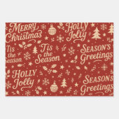 Awesome Merry Christmas phrase pattern Inpakpapier Vel (Voorkant 2)