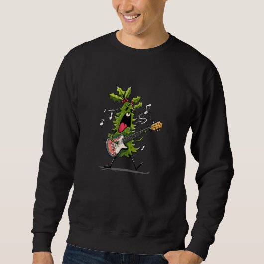 Awesome Mistletoe Graphic for Rocking Guitar Lover Trui (Voorkant)