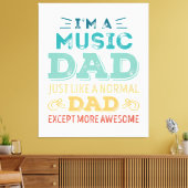 Awesome Music Dad Fathers Day Funny Gift Canvas Afdruk (Insitu (Woonkamer))