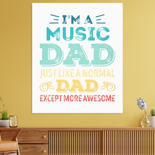 Awesome Music Dad Fathers Day Funny Gift Canvas Afdruk (Insitu (Woonkamer))