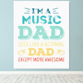 Awesome Music Dad Fathers Day Funny Gift Canvas Afdruk (Insitu (Houten vloer))