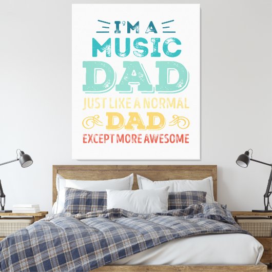Awesome Music Dad Fathers Day Funny Gift Canvas Afdruk (Insitu (Slaapkamer))