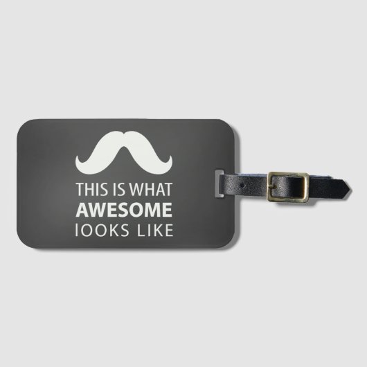Awesome Mustache Bagagelabel (Voorkant (horizontaal))
