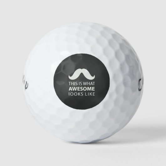 Awesome Mustache Golfballen (Voorkant)