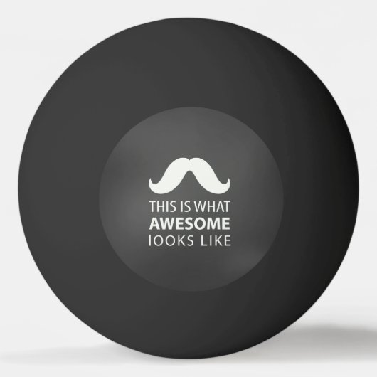 Awesome Mustache Pingpongbal (Voorkant)