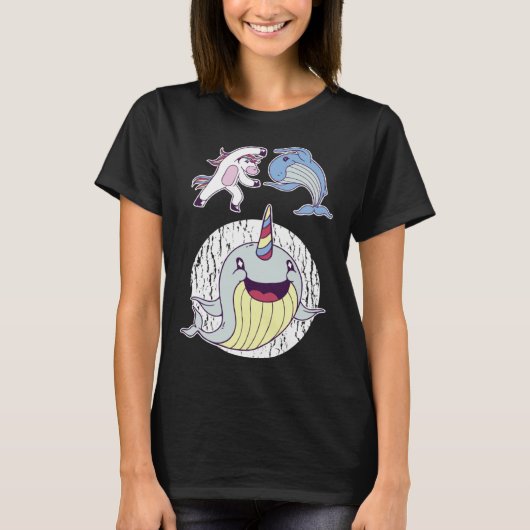 Awesome Narwhal Unicorns Of The Sea T-shirt (Voorkant)