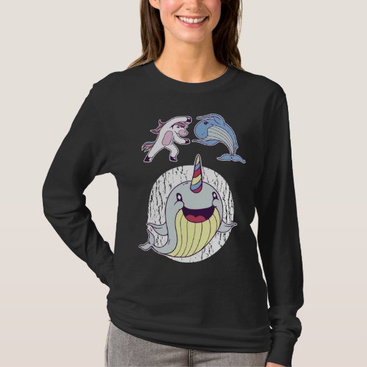 Awesome Narwhal Unicorns Of The Sea T-shirt (Voorkant)
