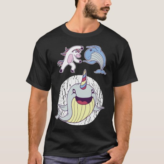 Awesome Narwhal Unicorns Of The Sea T-shirt (Voorkant)