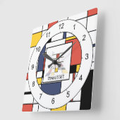 Awesome Neoplasticism Art Monogram. Letter T Vierkante Klok (Hoek)