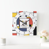 Awesome Neoplasticism Art Monogram. Letter U Vierkante Klok (Huis)