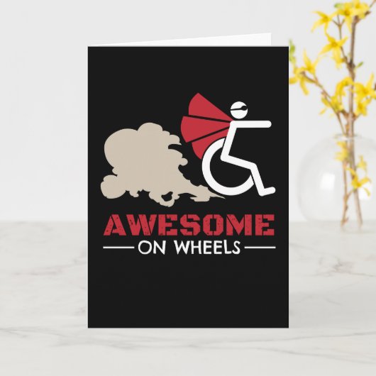 Awesome On Wheels Wheelchair Users Kaart (Gele Bloem)