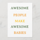 Awesome People Make Awesome Babies Card Informatiekaartje (Voorkant)