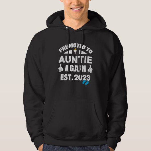 Awesome Promoted To Auntie Again 2023 It's A Boy P Hoodie (Voorkant)