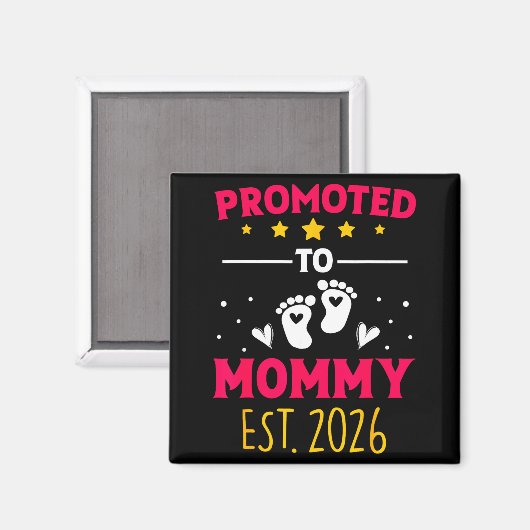 Awesome Promoted To Mommy 2026 Pregnancy Announcem Magneet (Voorkant / Achterkant)