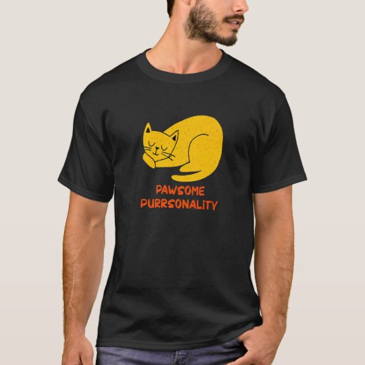 Awesome Purrsonality Cat Pun Cute Feline Mom Dad T-shirt (Voorkant)