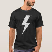 Awesome Retro Front & Back BLACK & WHITE Lightning T-shirt (Voorkant)