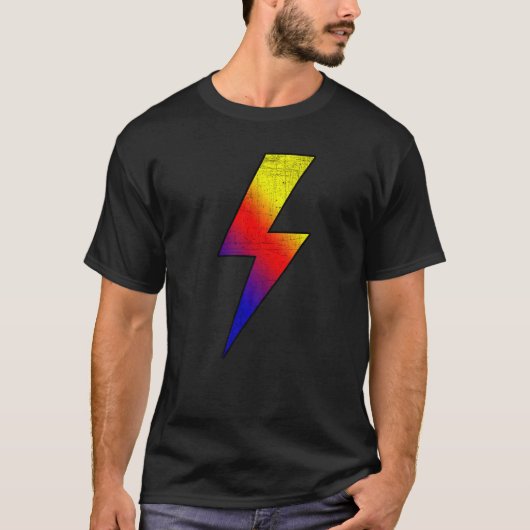 Awesome Retro Front & Back COLD BLACK FIRE Lightni T-shirt (Voorkant)
