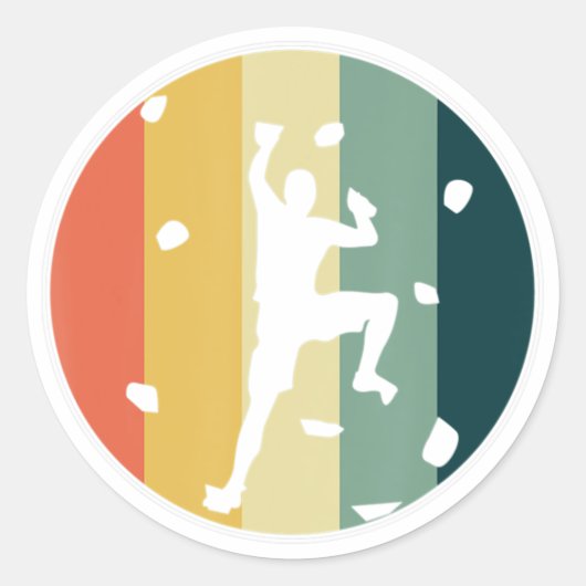 Awesome Retro Wall Climber Rock Mountain Climbing Ronde Sticker (Voorkant)
