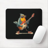 Awesome Robin Bird With Electric Guitar For Boys A Muismat (Met muis)