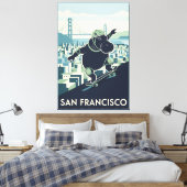 Awesome San Francisco WPA styled canvas print (Insitu (Slaapkamer))