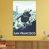 Awesome San Francisco WPA styled canvas print (Insitu (Woonkamer))