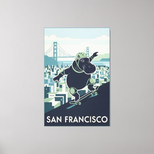 Awesome San Francisco WPA styled canvas print (Voorkant)