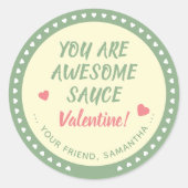 Awesome Sauce Valentijnsfeest Favor Ronde Sticker (Voorkant)